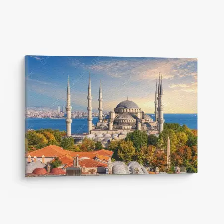 Tableau sur toile panorama d'Istanbul avec mosquée historique – Wallnifity®
