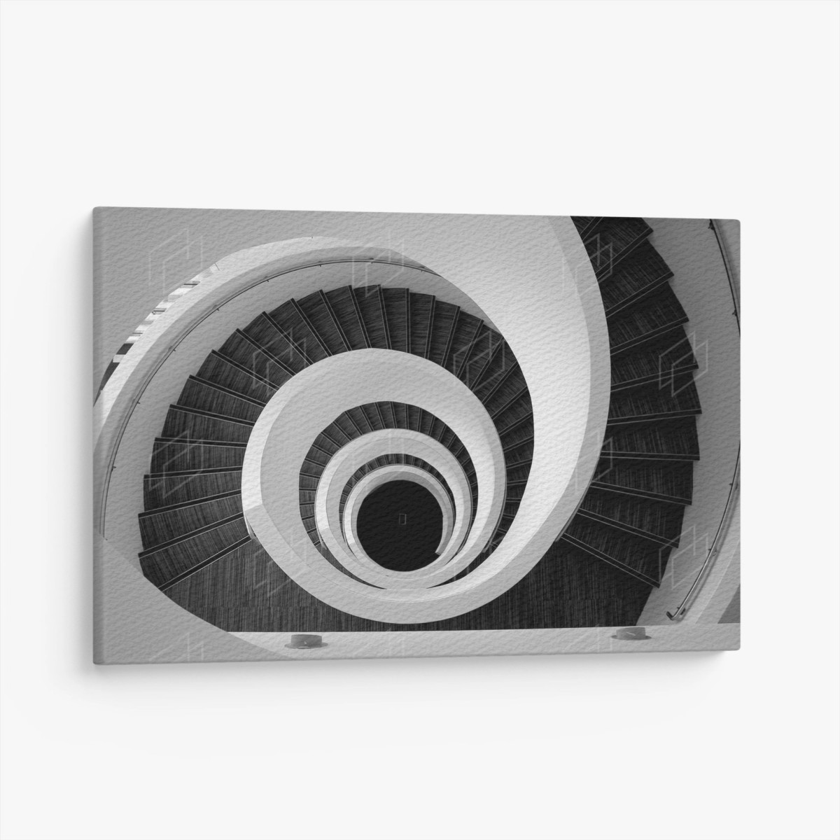 Tableau sur toile spirale architecturale en noir et blanc – Wallnifity®