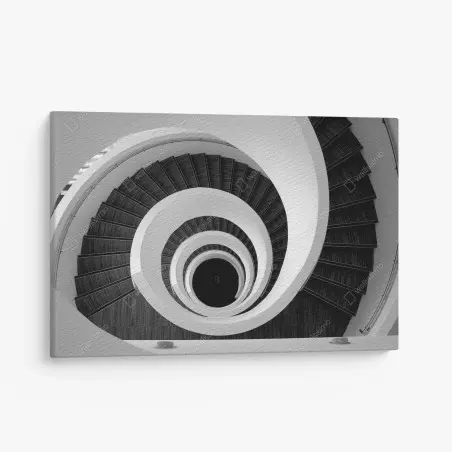 Tableau sur toile spirale architecturale en noir et blanc – Wallnifity®