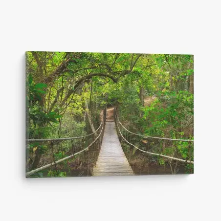 Tableau sur toile passerelle suspendue au coeur de la forêt – Wallnifity®