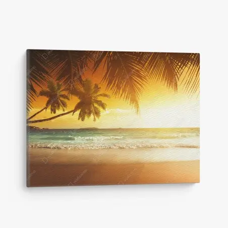 Tableau sur toile coucher de soleil tropical sur la mer des Caraïbes – Wallnifity®