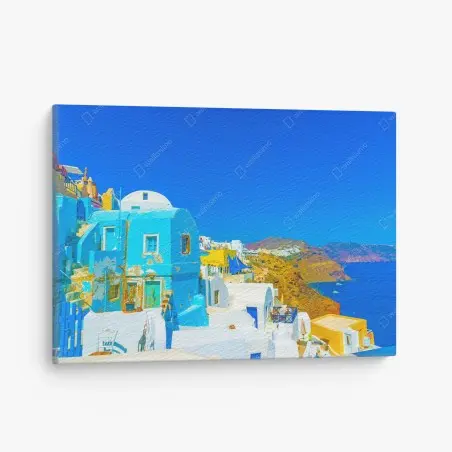 Tableau sur toile vue picturale d'Oia à Santorin – Wallnifity®