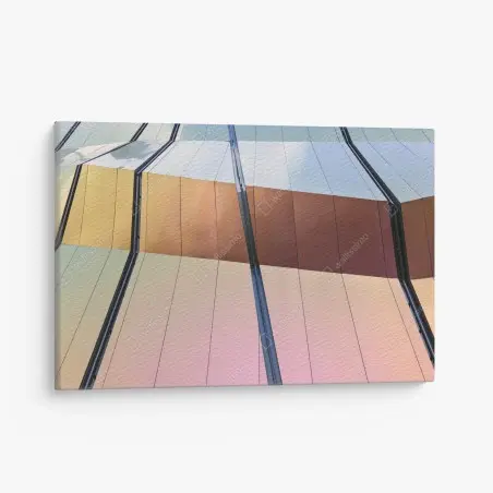 Tableau sur toile façade moderne aux reflets irisés – Wallnifity®
