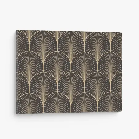 Tableau sur toile motif art déco doré sur fond noir – Wallnifity®