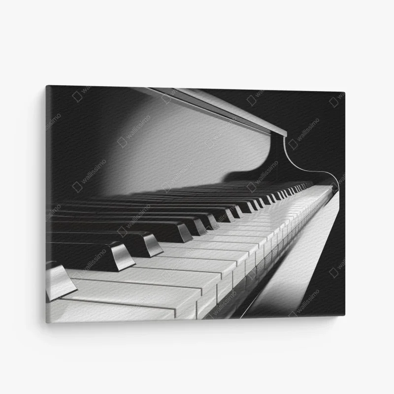 Tableau sur toile élégance du piano en noir et blanc – Wallnifity®