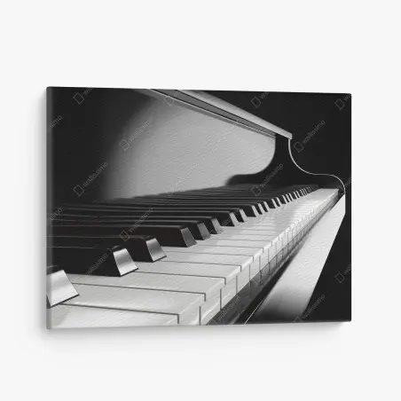 Tableau sur toile élégance du piano en noir et blanc – Wallnifity®