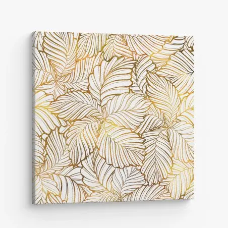 Tableau sur toile motif feuilles tropicales dorées – Wallnifity®