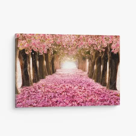 Tableau sur toile allée de cerisiers en fleurs – Wallnifity®