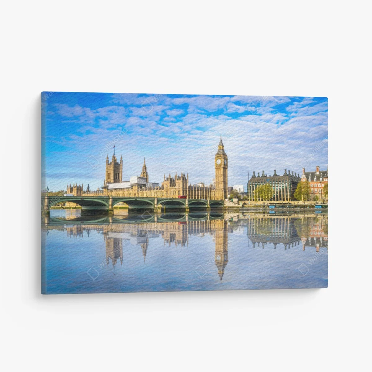 Tableau sur toile reflets matinaux de Big Ben et du Palais de Westminster à Londres sur la Tamise – Wallnifity® Tableau sur toile reflets matinaux de Big Ben et du Palais de Westminster à Londres sur la Tamise – Wallnifity®