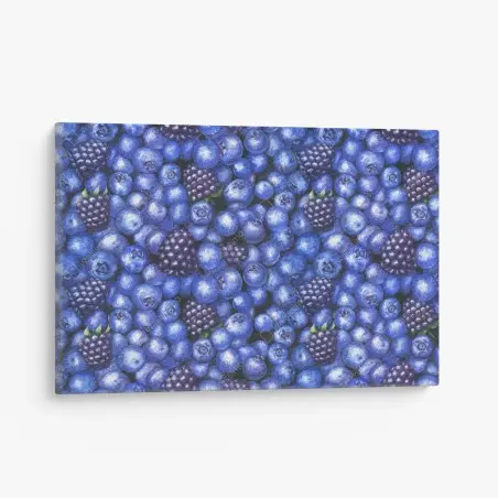 Tableau sur toile motif myrtilles et mûres – Wallnifity®