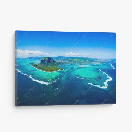 Tableau sur toile vue aérienne sur Le Morne Brabant, Île Maurice – Wallnifity®