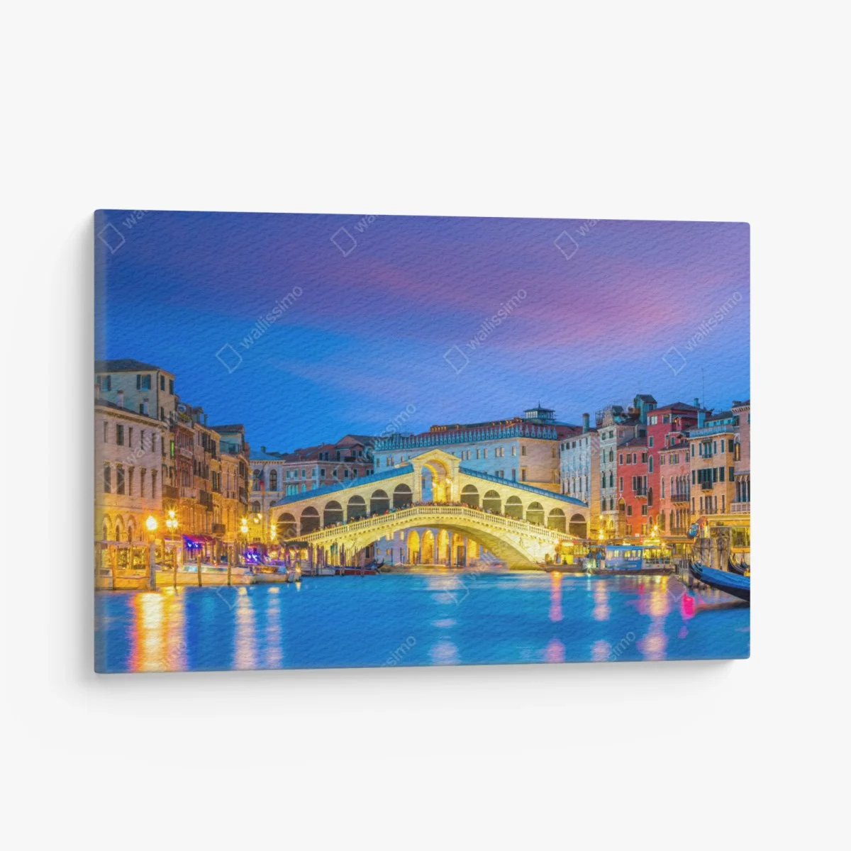 Tableau sur toile crépuscule sur le pont de Rialto à Venise – Wallnifity® Tableau sur toile crépuscule sur le pont de Rialto à Venise – Wallnifity®