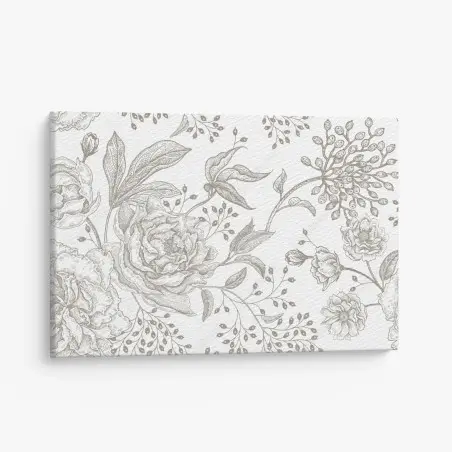 Tableau sur toile fleurs vintage en lignes délicates – Wallnifity®