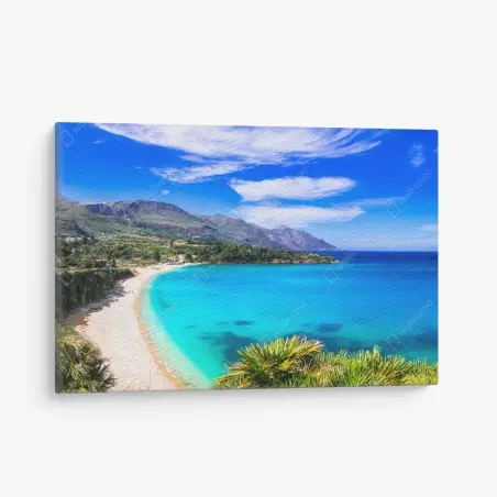 Tableau sur toile paysage côtier aux eaux turquoises et plages de sable – Wallnifity®
