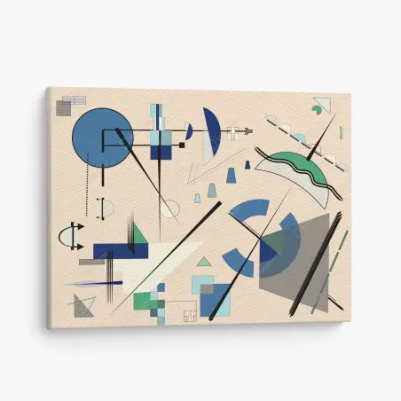 Tableau sur toile composition géométrique abstraite bleu-vert minimaliste – Wallnifity®