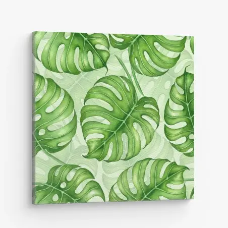 Tableau sur toile motif tropical de feuilles de monstera – Wallnifity®