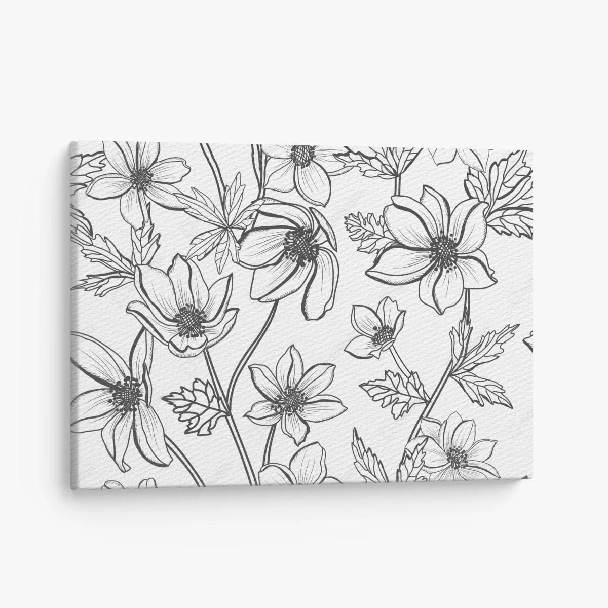 Tableau sur toile motif floral délicat en noir et blanc – Wallnifity® Tableau sur toile motif floral délicat en noir et blanc – Wallnifity®