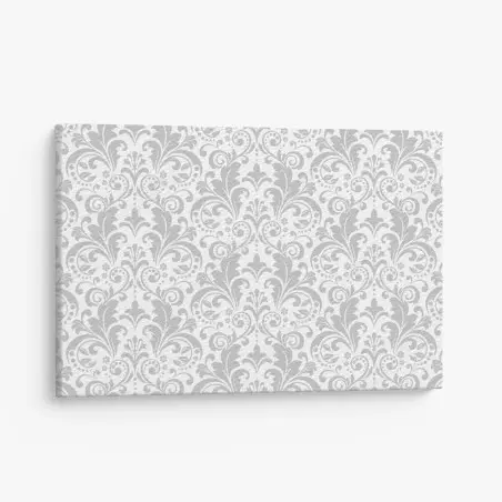 Tableau sur toile motif damassé gris élégant pour décoration murale – Wallnifity®