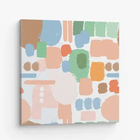 Tableau sur toile composition abstraite de coups de pinceau pastel – Wallnifity®