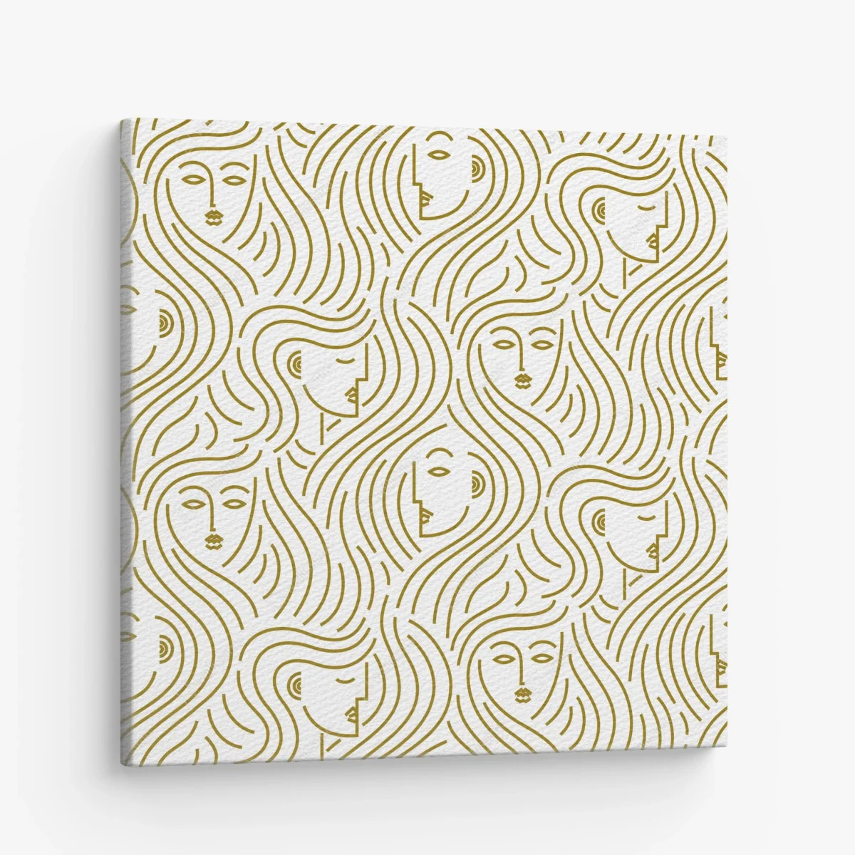 Tableau sur toile motif de visages dorés aux cheveux ondulés – Wallnifity® Tableau sur toile motif de visages dorés aux cheveux ondulés – Wallnifity®