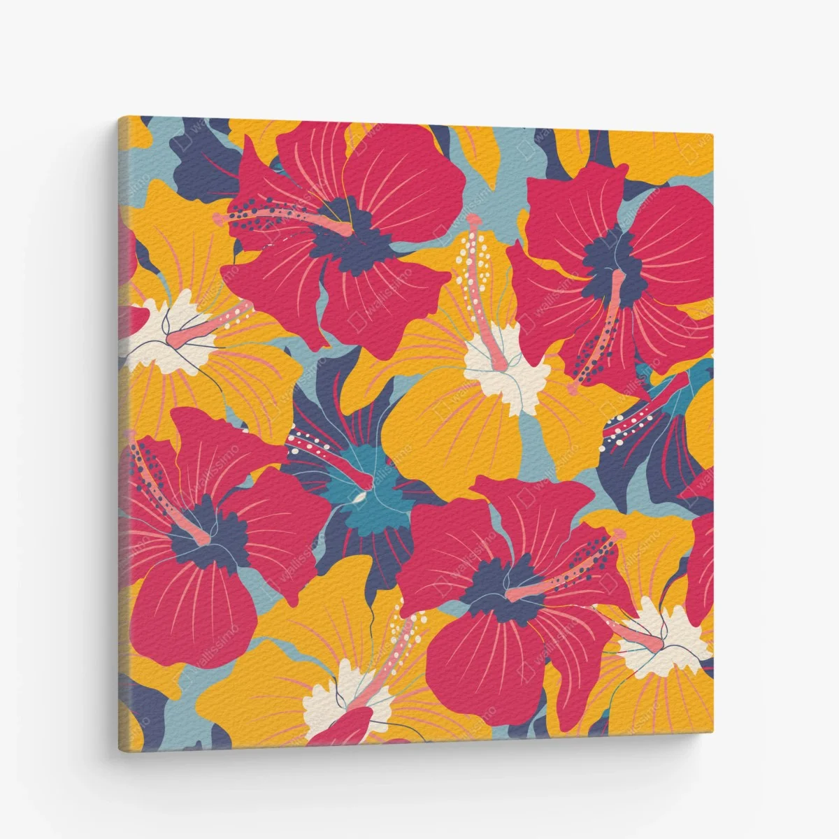 Tableau sur toile paradis tropical aux hibiscus rétro – Wallnifity® Tableau sur toile paradis tropical aux hibiscus rétro – Wallnifity®