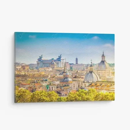 Tableau sur toile panorama historique de Rome au coucher de soleil – Wallnifity®