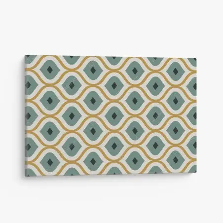 Tableau sur toile motif géométrique élégant en vert et or – Wallnifity®