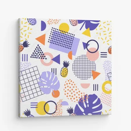Tableau sur toile motif tropical géométrique coloré – Wallnifity®