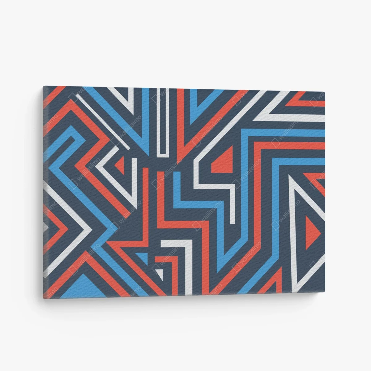 Tableau sur toile motif géométrique dynamique bleu et rouge – Wallnifity® Tableau sur toile motif géométrique dynamique bleu et rouge – Wallnifity®