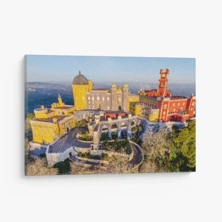 Tableau sur toile panorama coloré du palais de Pena à Sintra – Wallnifity®