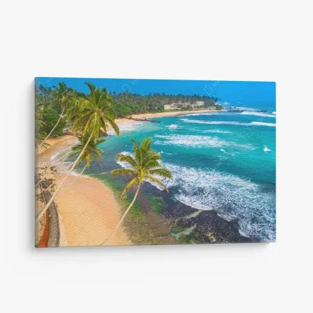 Tableau sur toile paysage côtier tropical avec palmiers – Wallnifity®