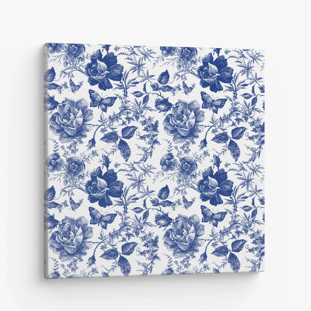 Tableau sur toile motif floral bleu classique et raffiné – Wallnifity® Tableau sur toile motif floral bleu classique et raffiné – Wallnifity®