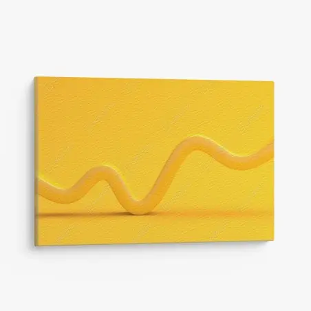 Tableau sur toile vague ondulante jaune minimaliste – Wallnifity®