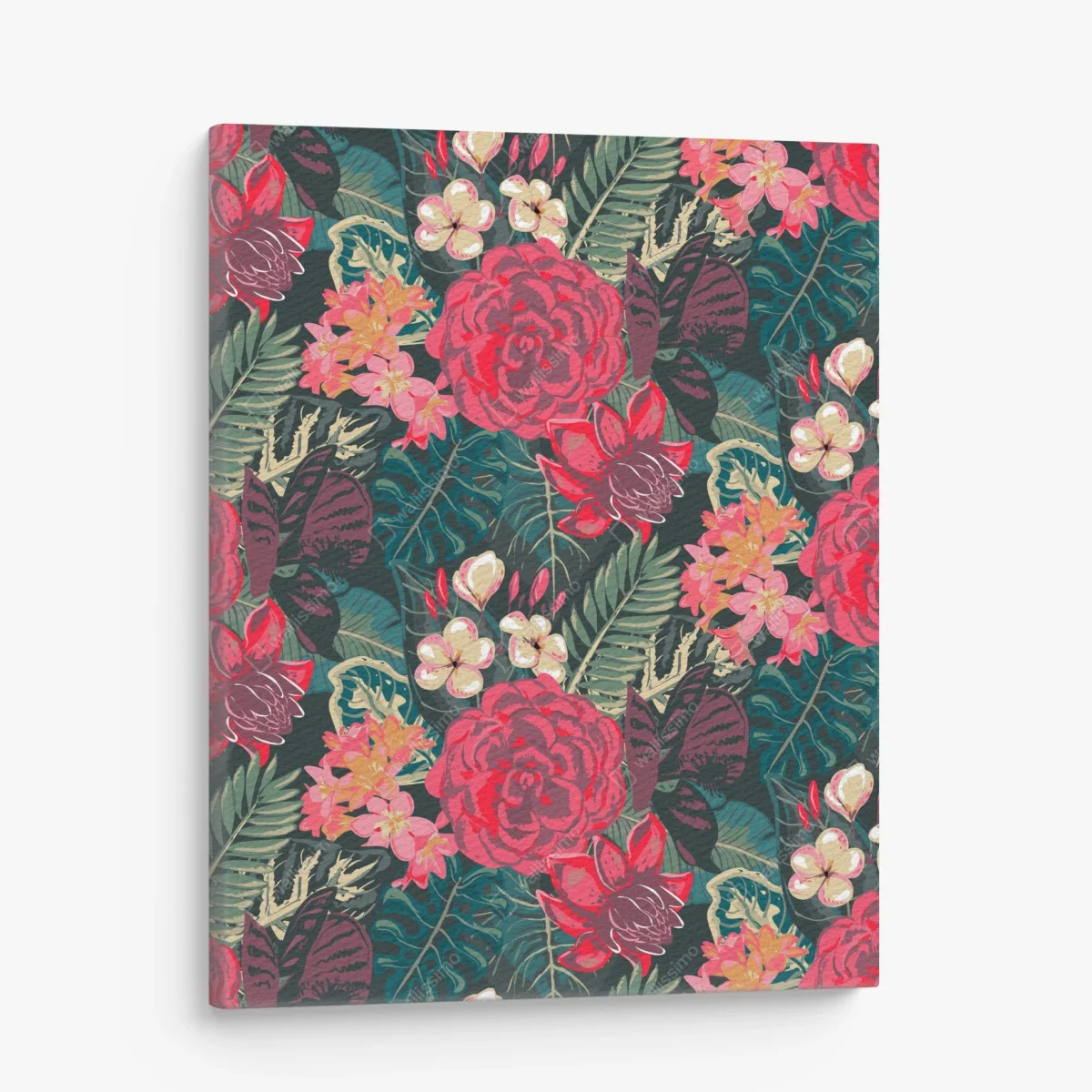 Tableau sur toile parure botanique tropicale aux fleurs rouges – Wallnifity® Tableau sur toile parure botanique tropicale aux fleurs rouges – Wallnifity®