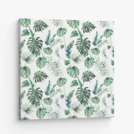 Tableau sur toile motif feuilles tropicales en aquarelle – Wallnifity®