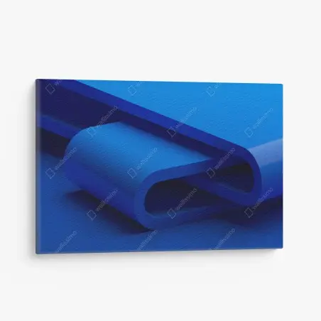 Tableau sur toile ruban géométrique bleu minimaliste – Wallnifity®