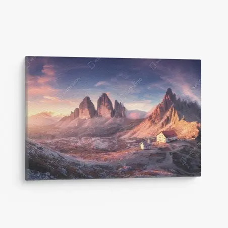 Tableau sur toile aurore sur les sommets rocheux – Wallnifity®