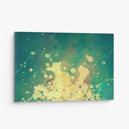 Tableau sur toile explosion de peinture turquoise et jaune – Wallnifity®