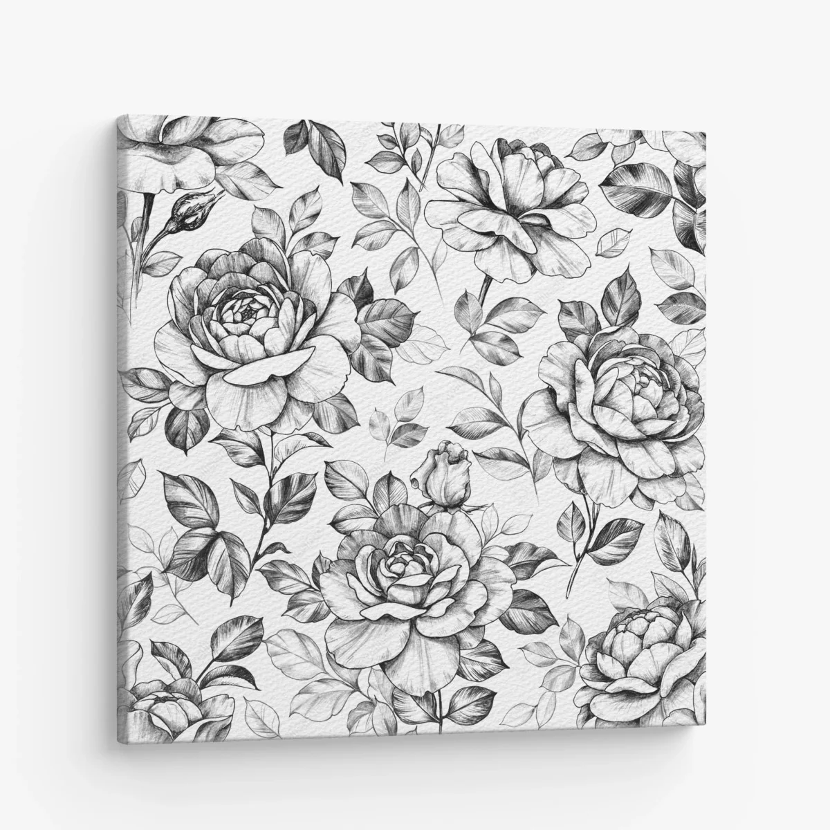Tableau sur toile motif floral vintage rose en dessin au crayon – Wallnifity® Tableau sur toile motif floral vintage rose en dessin au crayon – Wallnifity®