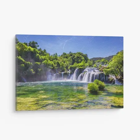 Tableau sur toile cascade idyllique de Skradinski Buk au parc national de Krka – Wallnifity®