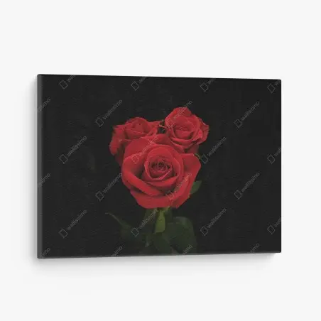 Tableau sur toile bouquet de roses rouges sur fond noir – Wallnifity®