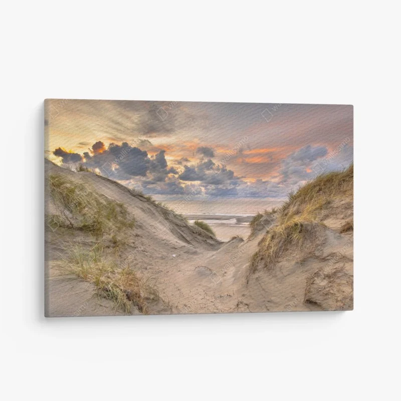 Tableau sur toile coucher de soleil sur les dunes de Zélande – Wallnifity® Tableau sur toile coucher de soleil sur les dunes de Zélande – Wallnifity®
