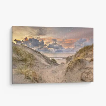 Tableau sur toile coucher de soleil sur les dunes de Zélande – Wallnifity®
