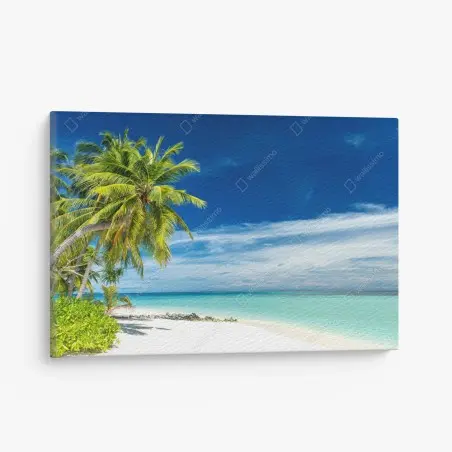Tableau sur toile côte tropicale aux eaux turquoises – Wallnifity®