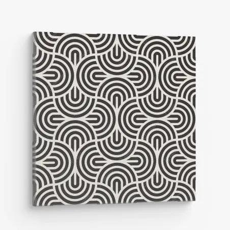 Tableau sur toile motif géométrique optique noir et blanc – Wallnifity®