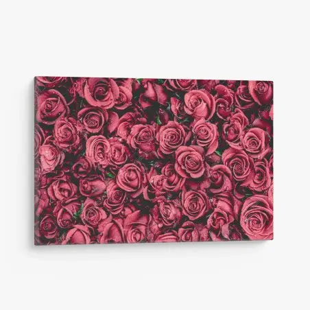 Tableau sur toile bouquet de roses rouges en gros plan – Wallnifity®