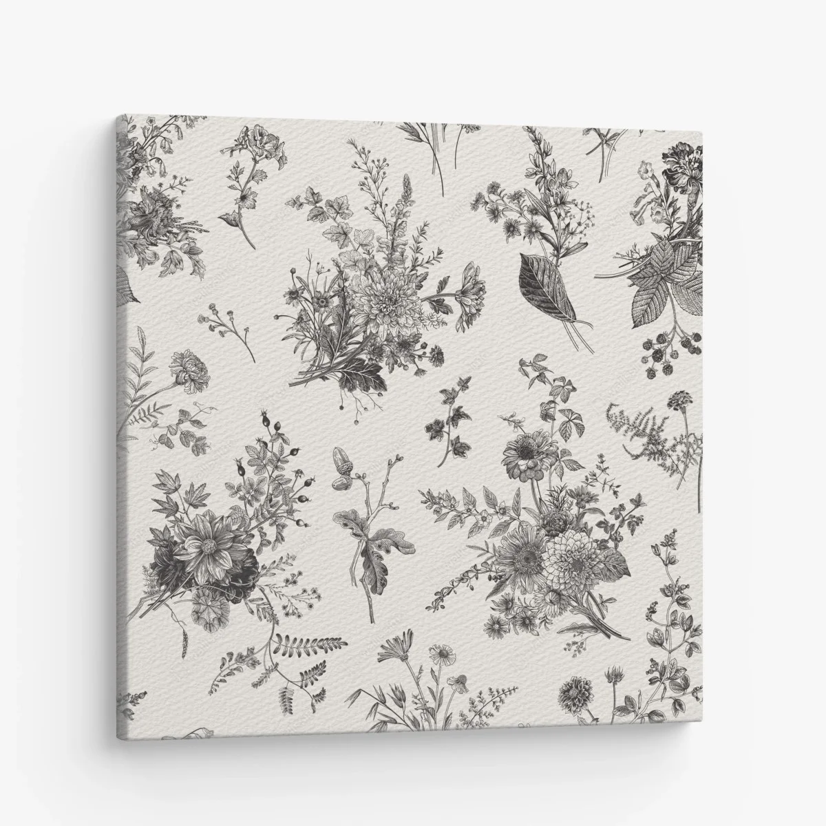 Tableau sur toile motif floral automnal en noir et blanc – Wallnifity® Tableau sur toile motif floral automnal en noir et blanc – Wallnifity®