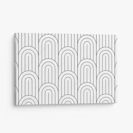 Tableau sur toile motif d'arcs géométriques noir et blanc – Wallnifity®