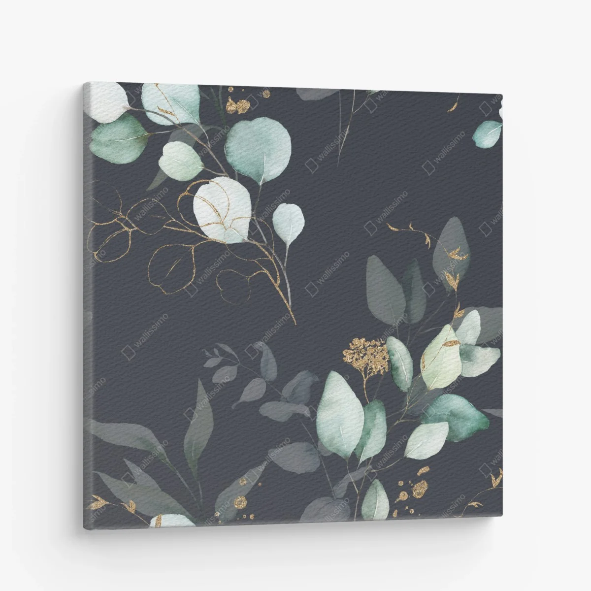 Tableau sur toile motif eucalyptus doré sur fond anthracite – Wallnifity® Tableau sur toile motif eucalyptus doré sur fond anthracite – Wallnifity®