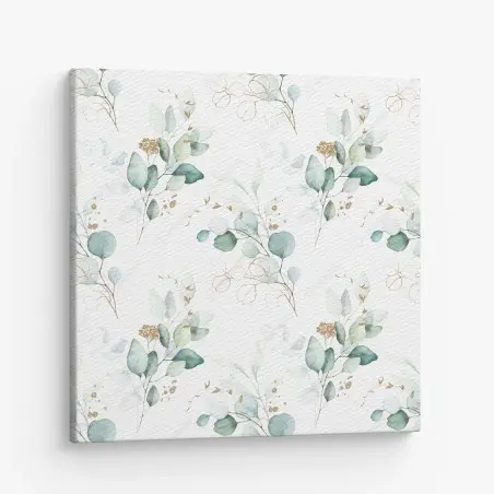 Tableau sur toile motif botanique aquarelle eucalyptus doré – Wallnifity®